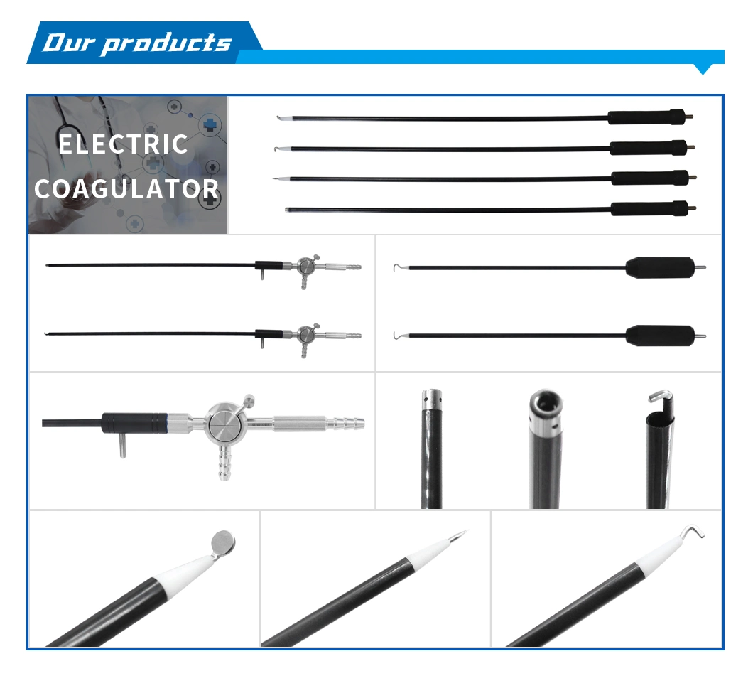 Laparoscopic Medical Equipments Surgical Instruments of Hf Monopolar Electric Coagulator L Hook Electric Coagulator Suction Crook Knife