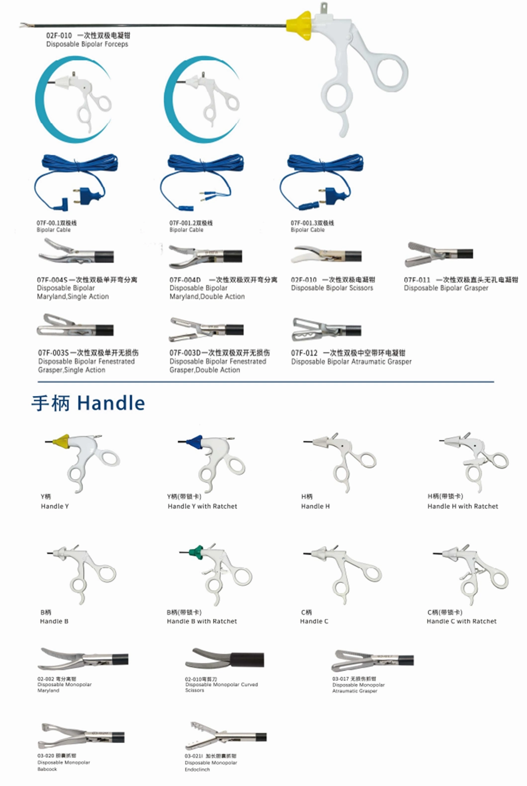 Disposable Bipolar Forceps with Cutting Disposable Laparoscopic Instruments