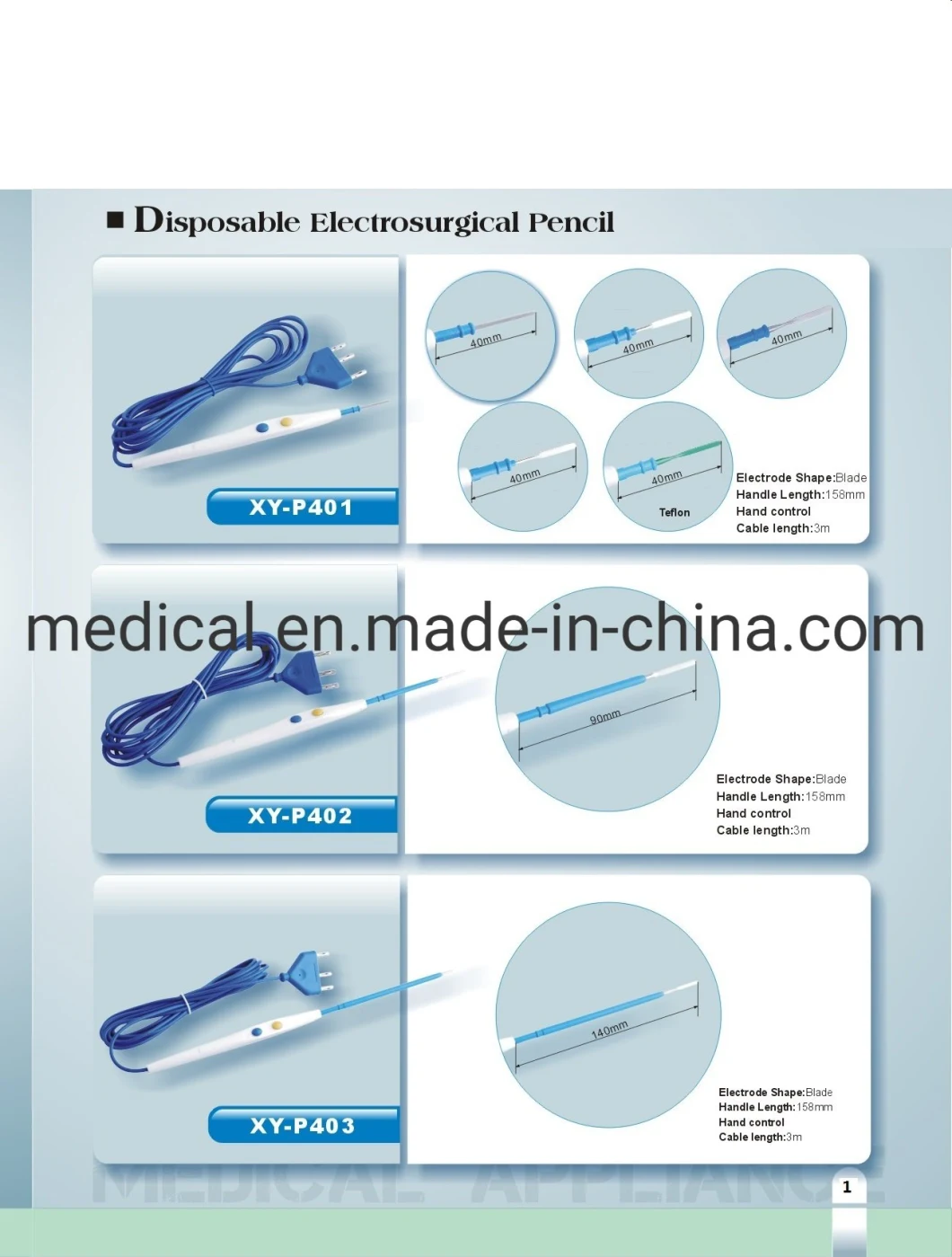 Dispoasable Diathermy Plate Pad Electrosurgical Esu Grounding Pads with Cable